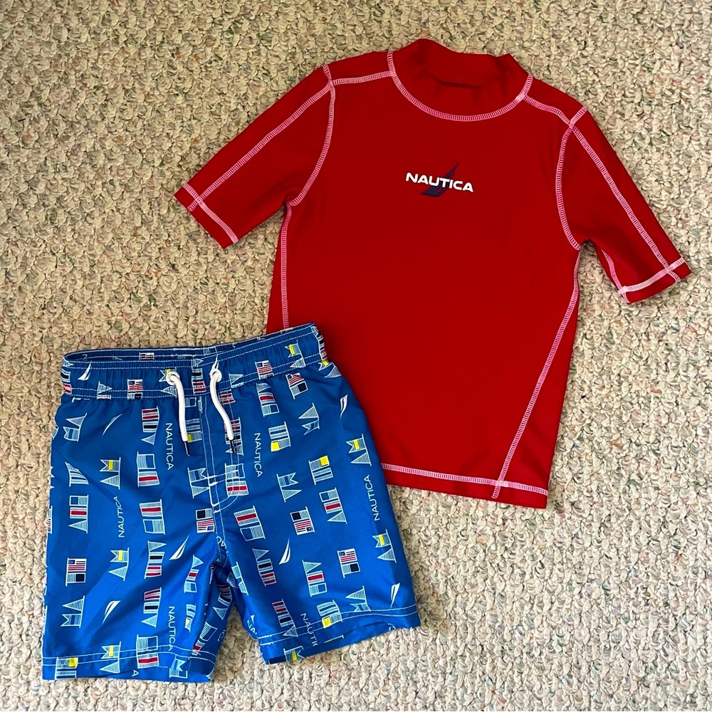 NEW! Nautica Rashguard Swim Set